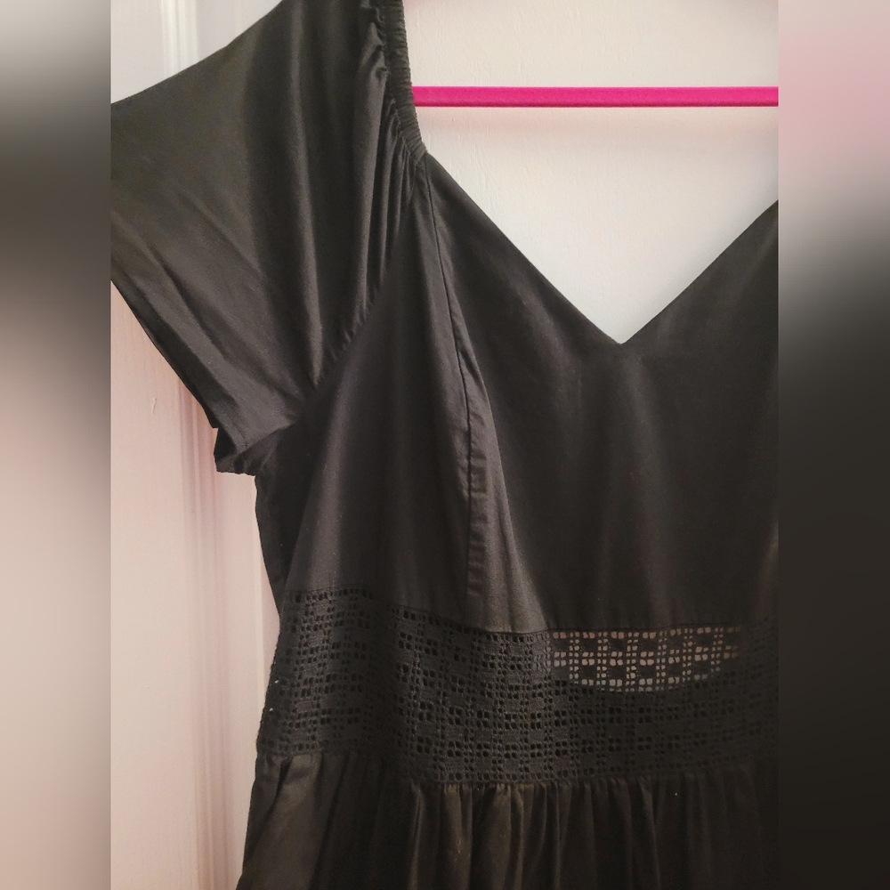 Torrid- NWOT Elegant Black Midi Dress with Ruffle Hem - Picture 3 of 12